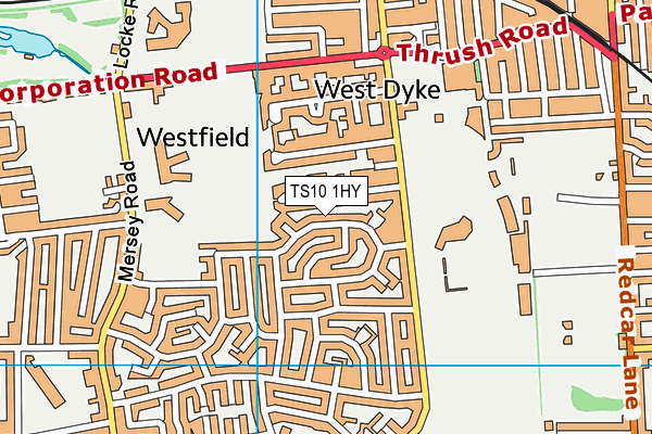 TS10 1HY map - OS VectorMap District (Ordnance Survey)