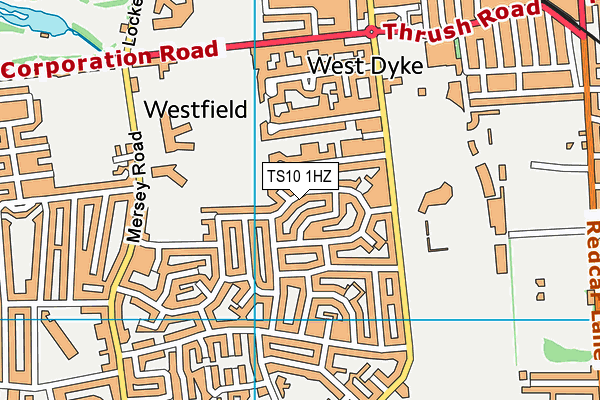 TS10 1HZ map - OS VectorMap District (Ordnance Survey)