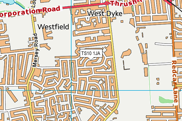 TS10 1JA map - OS VectorMap District (Ordnance Survey)