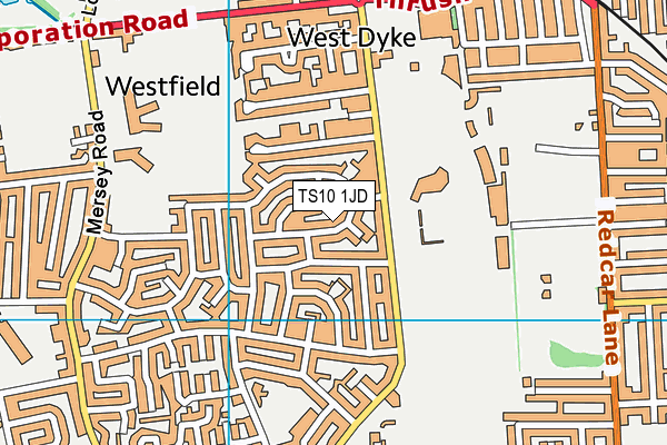 TS10 1JD map - OS VectorMap District (Ordnance Survey)