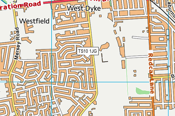 TS10 1JG map - OS VectorMap District (Ordnance Survey)