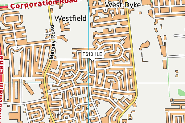 TS10 1LE map - OS VectorMap District (Ordnance Survey)