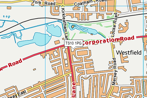 TS10 1PG map - OS VectorMap District (Ordnance Survey)