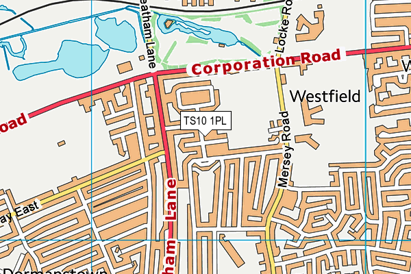 TS10 1PL map - OS VectorMap District (Ordnance Survey)