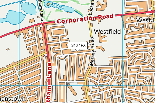 TS10 1PX map - OS VectorMap District (Ordnance Survey)