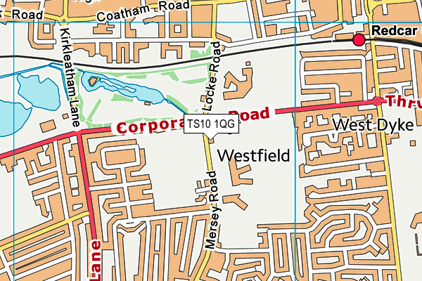 TS10 1QG map - OS VectorMap District (Ordnance Survey)