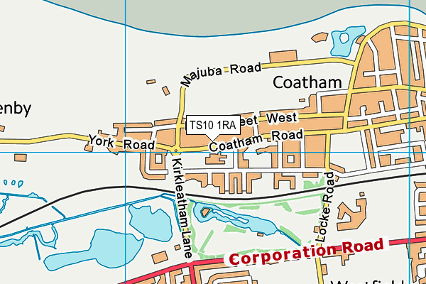 TS10 1RA map - OS VectorMap District (Ordnance Survey)