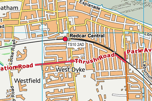 TS10 2AD map - OS VectorMap District (Ordnance Survey)