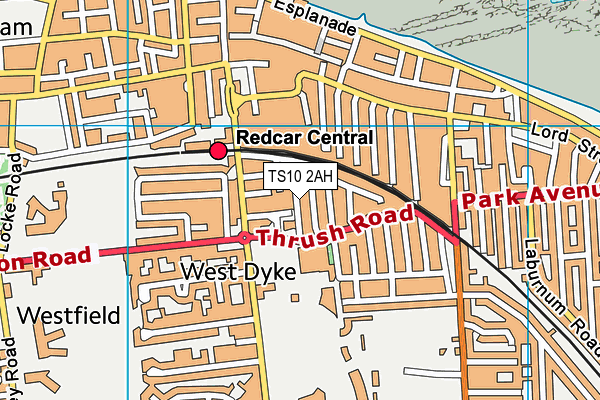 TS10 2AH map - OS VectorMap District (Ordnance Survey)