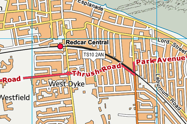 TS10 2AN map - OS VectorMap District (Ordnance Survey)