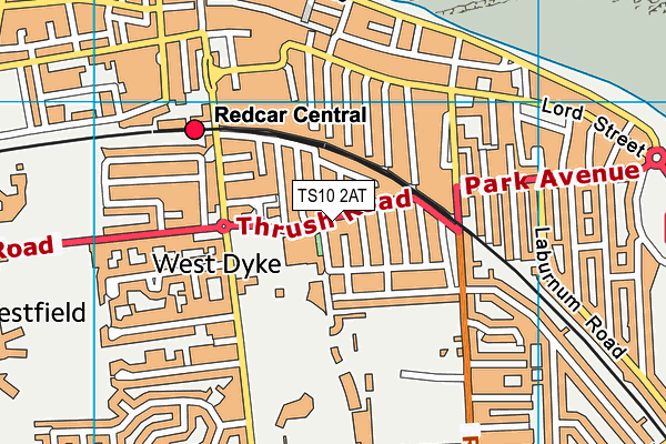 TS10 2AT map - OS VectorMap District (Ordnance Survey)