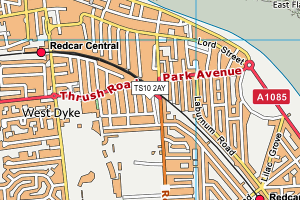 TS10 2AY map - OS VectorMap District (Ordnance Survey)