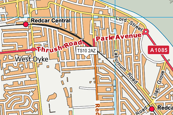 TS10 2AZ map - OS VectorMap District (Ordnance Survey)