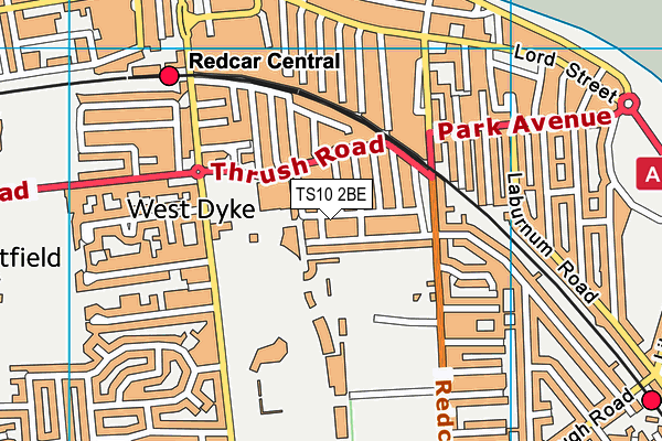 TS10 2BE map - OS VectorMap District (Ordnance Survey)