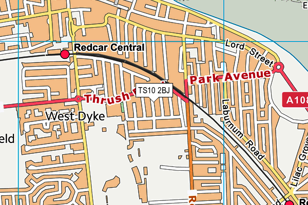 TS10 2BJ map - OS VectorMap District (Ordnance Survey)