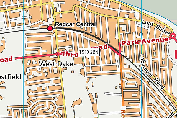 TS10 2BN map - OS VectorMap District (Ordnance Survey)