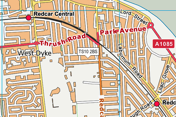 TS10 2BS map - OS VectorMap District (Ordnance Survey)