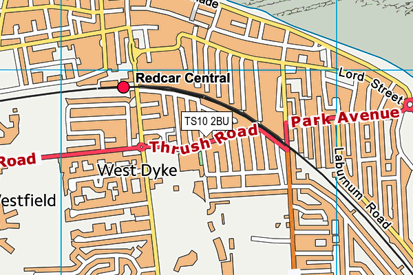 TS10 2BU map - OS VectorMap District (Ordnance Survey)