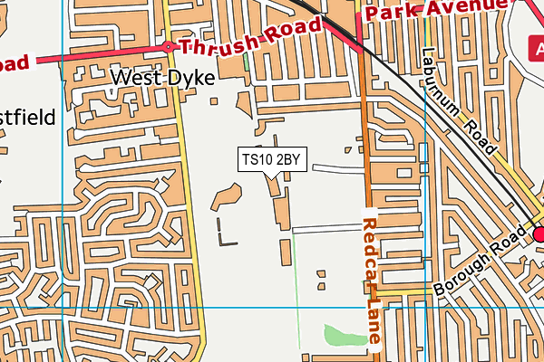 TS10 2BY map - OS VectorMap District (Ordnance Survey)