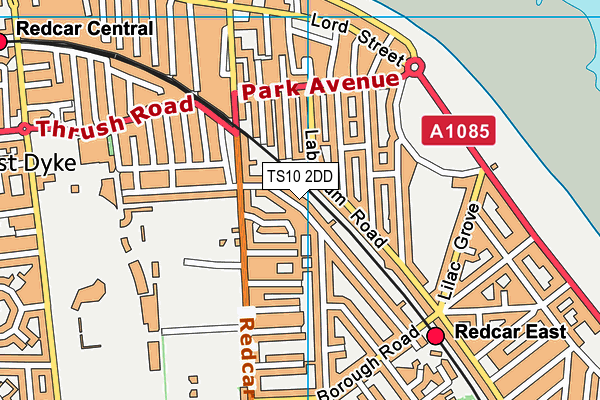 TS10 2DD map - OS VectorMap District (Ordnance Survey)