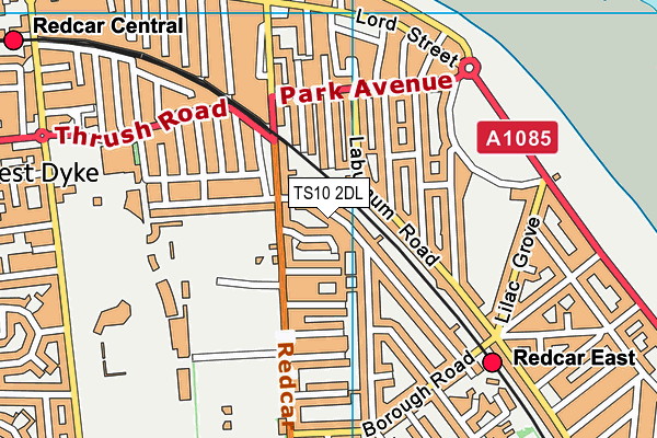 TS10 2DL map - OS VectorMap District (Ordnance Survey)