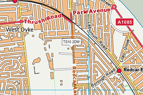 TS10 2DW map - OS VectorMap District (Ordnance Survey)