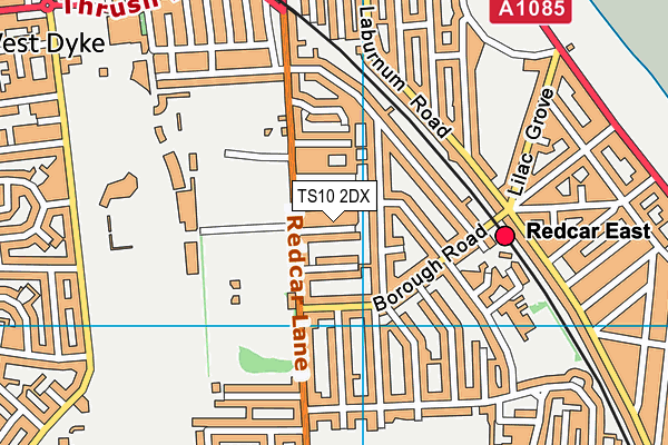 TS10 2DX map - OS VectorMap District (Ordnance Survey)