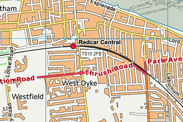 TS10 2FB map - OS VectorMap District (Ordnance Survey)