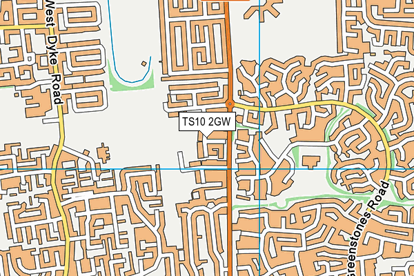 TS10 2GW map - OS VectorMap District (Ordnance Survey)