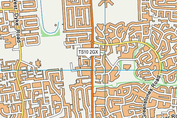 TS10 2GX map - OS VectorMap District (Ordnance Survey)