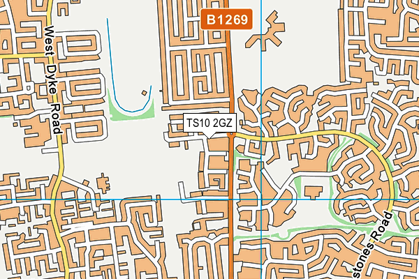TS10 2GZ map - OS VectorMap District (Ordnance Survey)