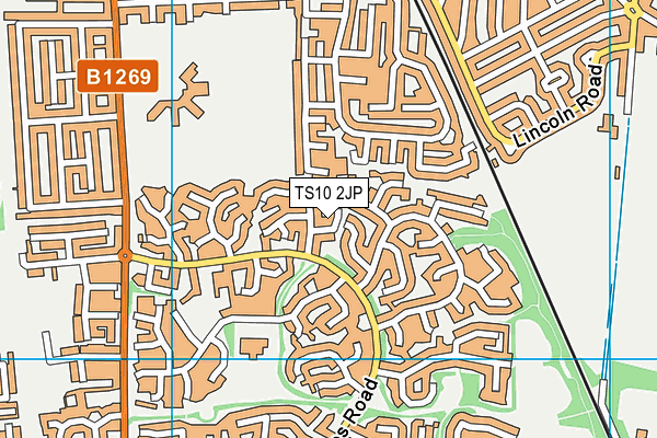 TS10 2JP map - OS VectorMap District (Ordnance Survey)