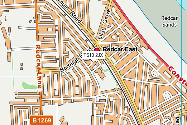 TS10 2JX map - OS VectorMap District (Ordnance Survey)