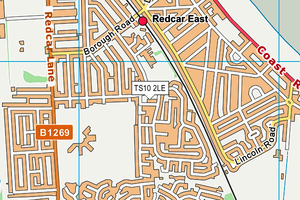 TS10 2LE map - OS VectorMap District (Ordnance Survey)