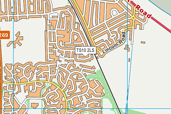 TS10 2LS map - OS VectorMap District (Ordnance Survey)