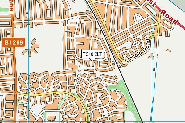 TS10 2LT map - OS VectorMap District (Ordnance Survey)