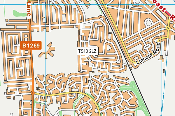 TS10 2LZ map - OS VectorMap District (Ordnance Survey)