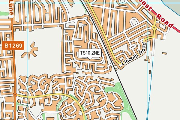 TS10 2NE map - OS VectorMap District (Ordnance Survey)