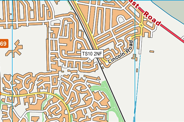 TS10 2NF map - OS VectorMap District (Ordnance Survey)