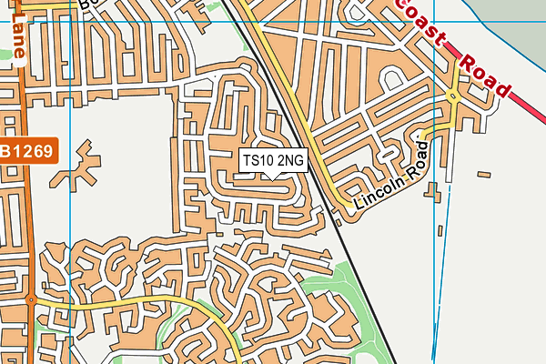 TS10 2NG map - OS VectorMap District (Ordnance Survey)