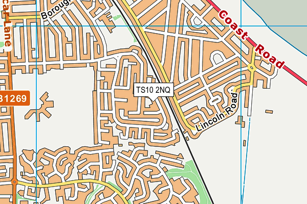 TS10 2NQ map - OS VectorMap District (Ordnance Survey)