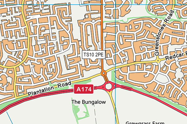 TS10 2PE map - OS VectorMap District (Ordnance Survey)