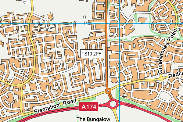 TS10 2PF map - OS VectorMap District (Ordnance Survey)