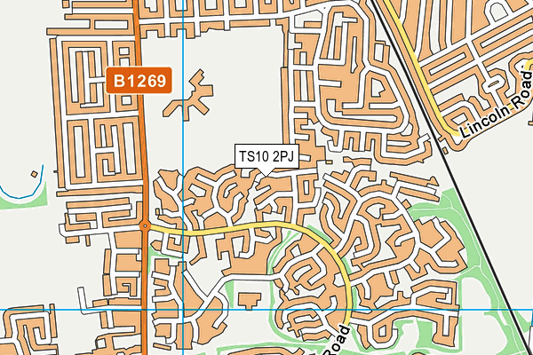 TS10 2PJ map - OS VectorMap District (Ordnance Survey)