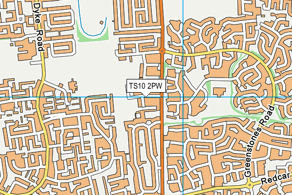 TS10 2PW map - OS VectorMap District (Ordnance Survey)