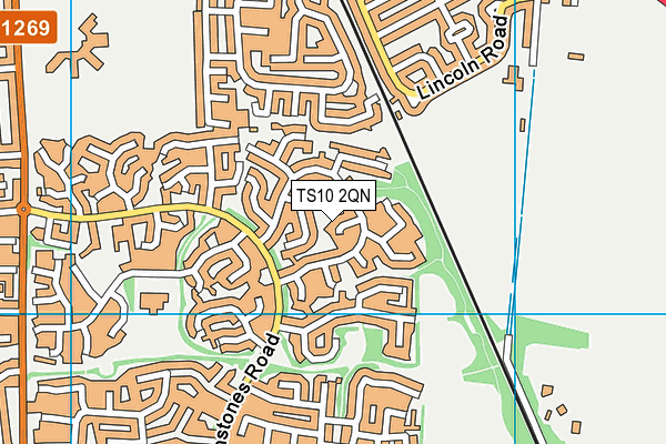 TS10 2QN map - OS VectorMap District (Ordnance Survey)