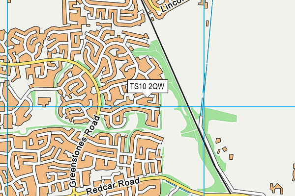 TS10 2QW map - OS VectorMap District (Ordnance Survey)