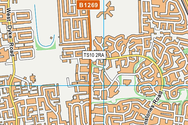 TS10 2RA map - OS VectorMap District (Ordnance Survey)
