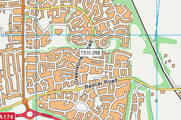 TS10 2RB map - OS VectorMap District (Ordnance Survey)