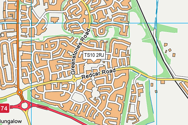 TS10 2RJ map - OS VectorMap District (Ordnance Survey)